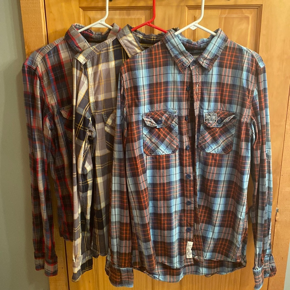 Lot of 3 Superdry XL button downs EUC